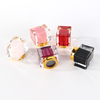 Wholesale Plastic Acrylic Luxury Perfume Cap Press Gold Silver Rectangle Perfume Bottle Caps for Perfume Bottle